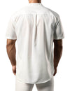Men's Casual Summer Floral Jacquard Henley Pocket Vacation Hawaiian Short Sleeve Shirt