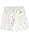 Men's White Flamingo Cotton Beach Button Summer Shirt and Shorts Set