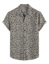 Men's Leopard Print Summer Casual Hawaiian Beach Matching Shirt and Shorts Set