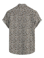 Men's Leopard Print Summer Casual Hawaiian Beach Matching Shirt and Shorts Set