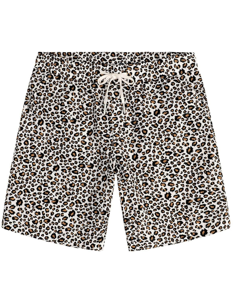 Men's Leopard Print Summer Casual Hawaiian Beach Matching Shirt and Shorts Set