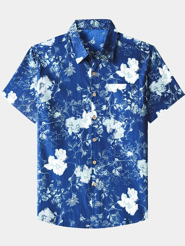 Men’s Summer Cruise Island Botanical Breathable Cotton Short Sleeve Shirt