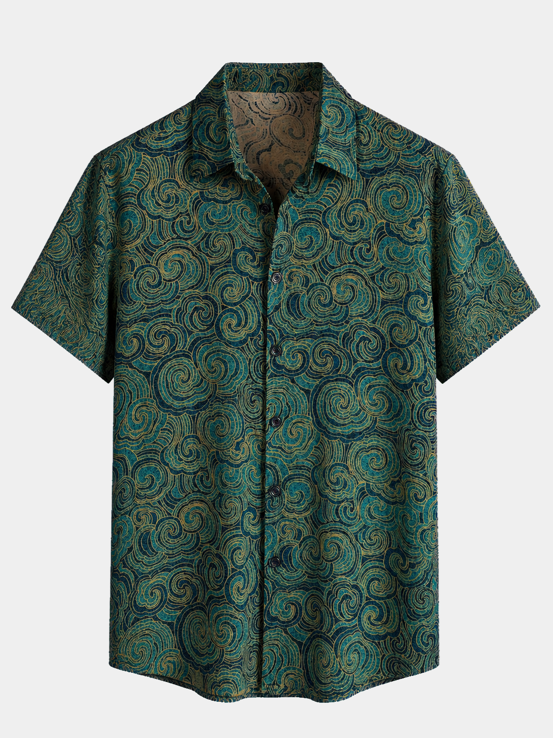 Men's Casual Holiday Button Short Sleeve Shirt