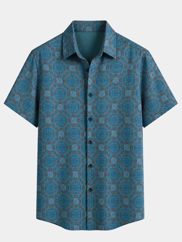 Men's Retro Bohemian Casual Short Sleeve Shirt
