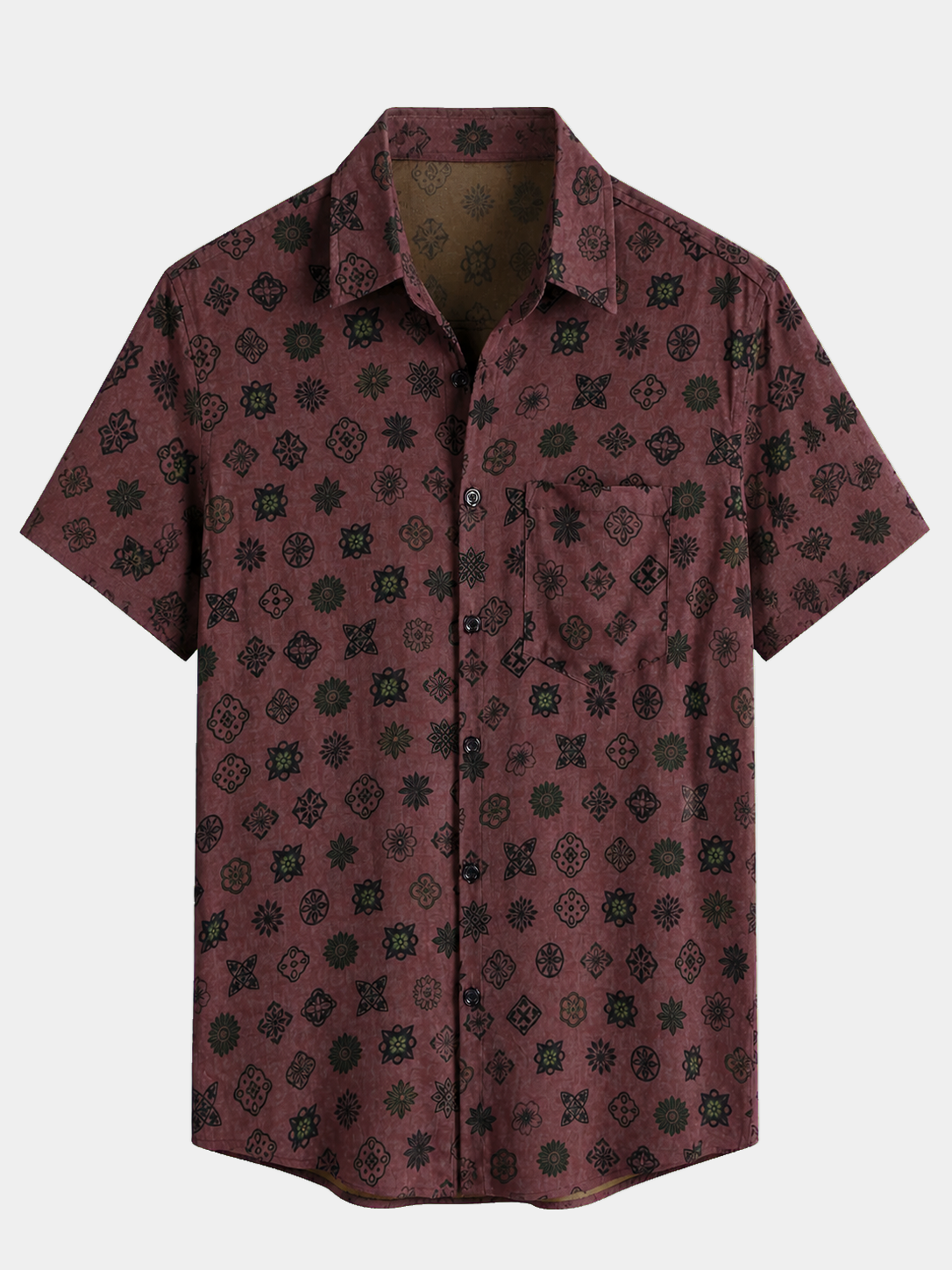 Men's Classic Retro Geometric Short Sleeve Shirt