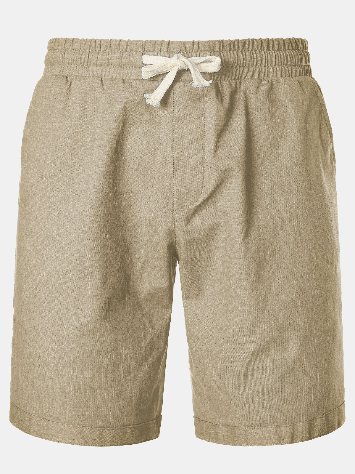 Men's Solid Color Breathable Linen & Cotton Casual Shorts