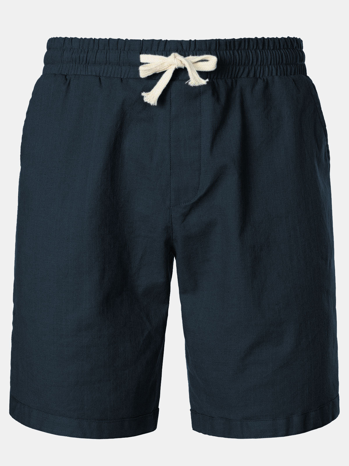 Men's Solid Color Breathable Linen & Cotton Casual Shorts