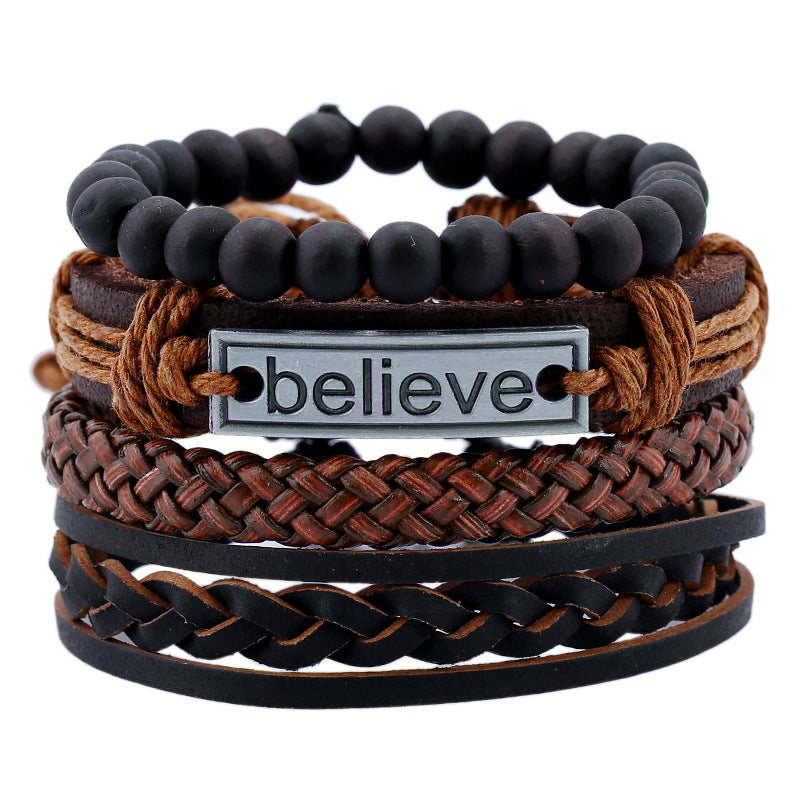 Vintage Minimalist Braided Believe Casual Bracelet