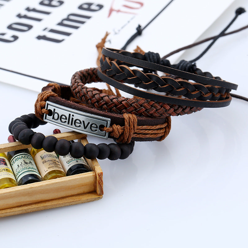 Vintage Minimalist Braided Believe Casual Bracelet
