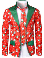 Bundle Of 3|Men's Christmas Print Regular Fit Long Sleeve Shirt