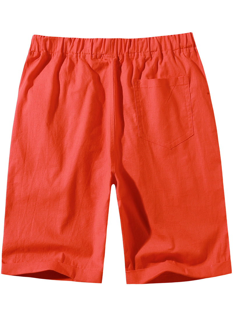 Men's Casual Solid Color Breathable Cotton Shorts