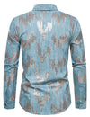 Men's Sequins Shine Double Pocket Party Long Sleeve Shirt Jacket