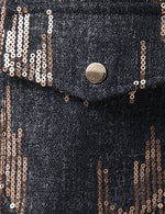 Men's Sequins Shine Double Pocket Party Long Sleeve Shirt Jacket