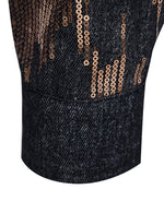 Men's Sequins Shine Double Pocket Party Long Sleeve Shirt Jacket