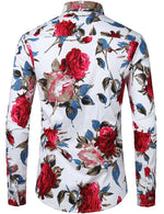 Men's Floral Cotton Long Sleeve Shirt