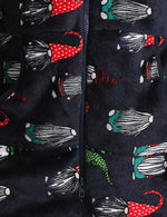 Men's Christmas Gnome Print Flannel Hooded Zipper Pocket Onesies Xmas Pajamas Loungewear