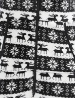 Men’s Christmas Elk And Snowflake Print Flannel Hooded Zipper Pocket Onesies Pajamas Loungewear