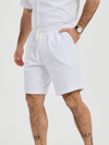 Men's Solid Color Breathable Linen Cotton Casual Shorts