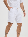 Men's Solid Color Breathable Linen Cotton Casual Shorts
