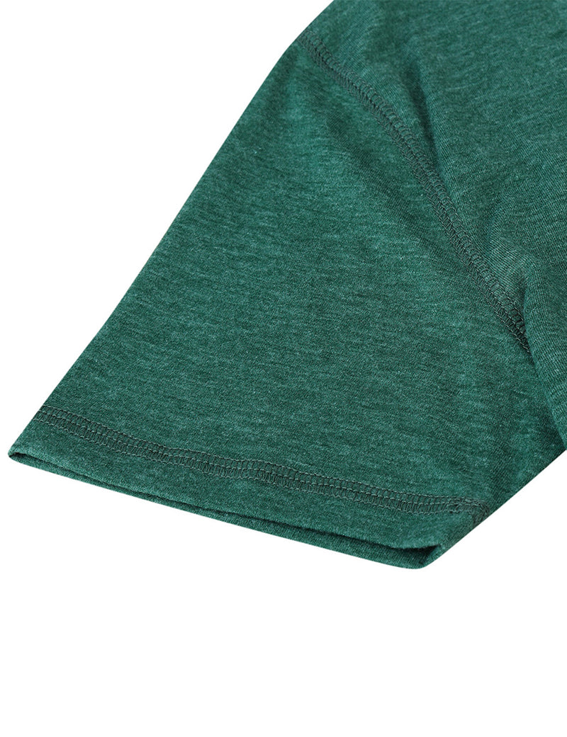 Men's Casual Solid Color Short Sleeve Henley T-shirt