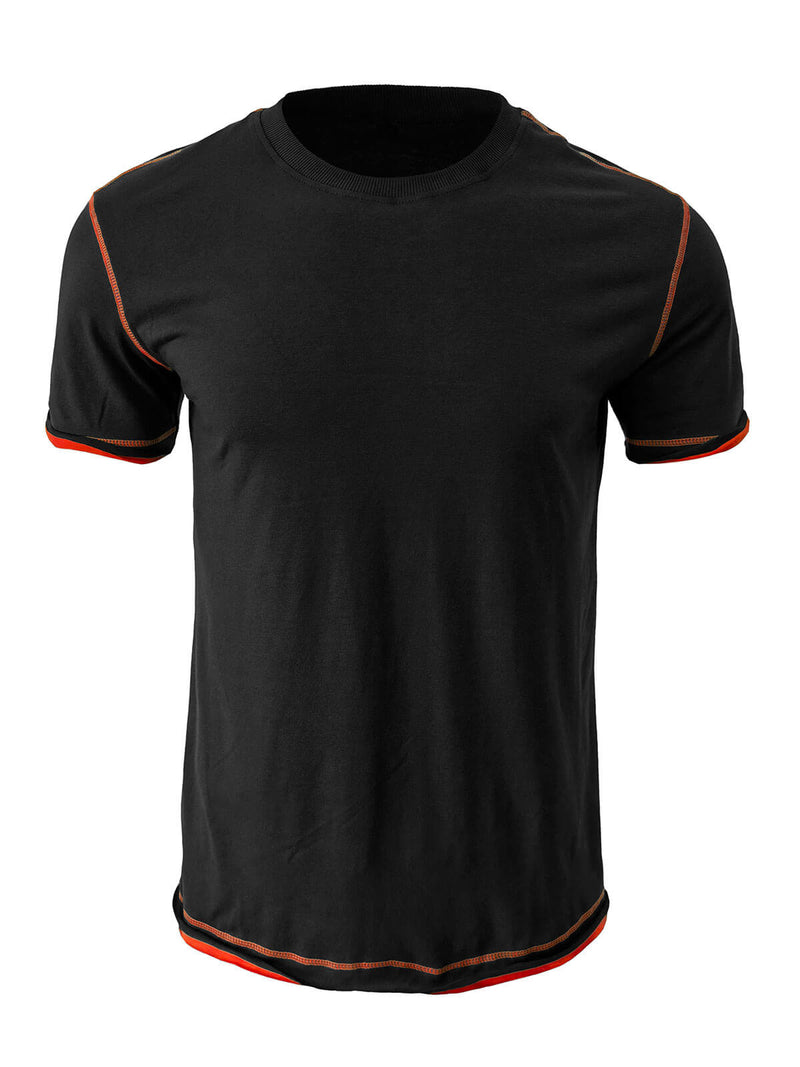 Men's Cotton Solid Color Round Neck Regular Fit Short Sleeve T-Shirt