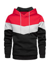 Men's Classic Color Block Long Sleeve Pullover Hoodie With Pocket