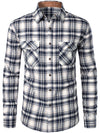 Men's Button Up Regular Fit Long Sleeve Plaid Flannel Casual Shirts