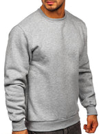 Men's Round Collar Fall Winter Warm Long Sleeve Fleece Sweatshirt