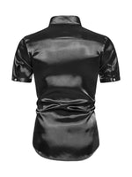 Men's Solid Color Summer Party Short Sleeve Shirt