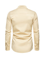 Men's Solid Color Classic Button Up Long Sleeve Casual Shirt
