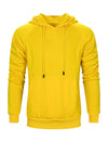 Men's Solid Long Sleeve Pullover Fall Winter Hoodie Sweatshirts With Pocket