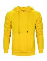 Men's Solid Long Sleeve Pullover Fall Winter Hoodie Sweatshirts With Pocket