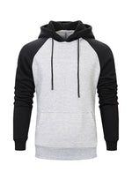 Men's Color Block Long Sleeve Pullover Hoodie With Pocket