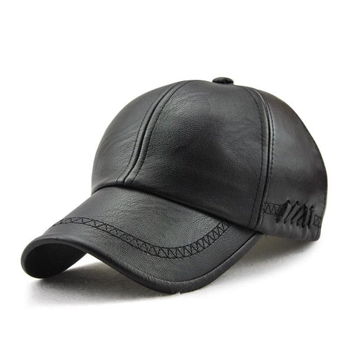 Men's PU Leather Outdoor Casual Baseball Cap