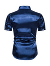Men's Casual Solid Color Summer Short Sleeve Party Shirt