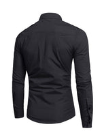 Men's Cotton Casual Pocket Hiking Outdoor Button Long Sleeve Shirt