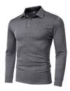 Men's Casual Solid Color Long Sleeve Polo Shirt