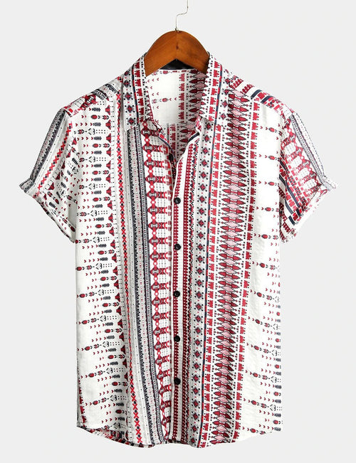 Bundle Of 3 | Men's Basic & Retro Print Striped Shirts