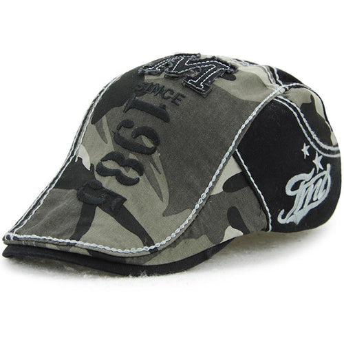 Men's Stitching Camouflage Outdoor Casual Embroidery Letter Cap