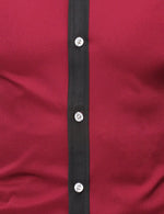 Men's Stand Collar Long Sleeve Button Up Slim Fit Casual Shirt