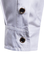 Men's Rose Embroidery Casual Long Sleeve Button Dress Shirt