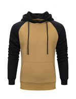 Men's Color Block Long Sleeve Pullover Hoodie With Pocket