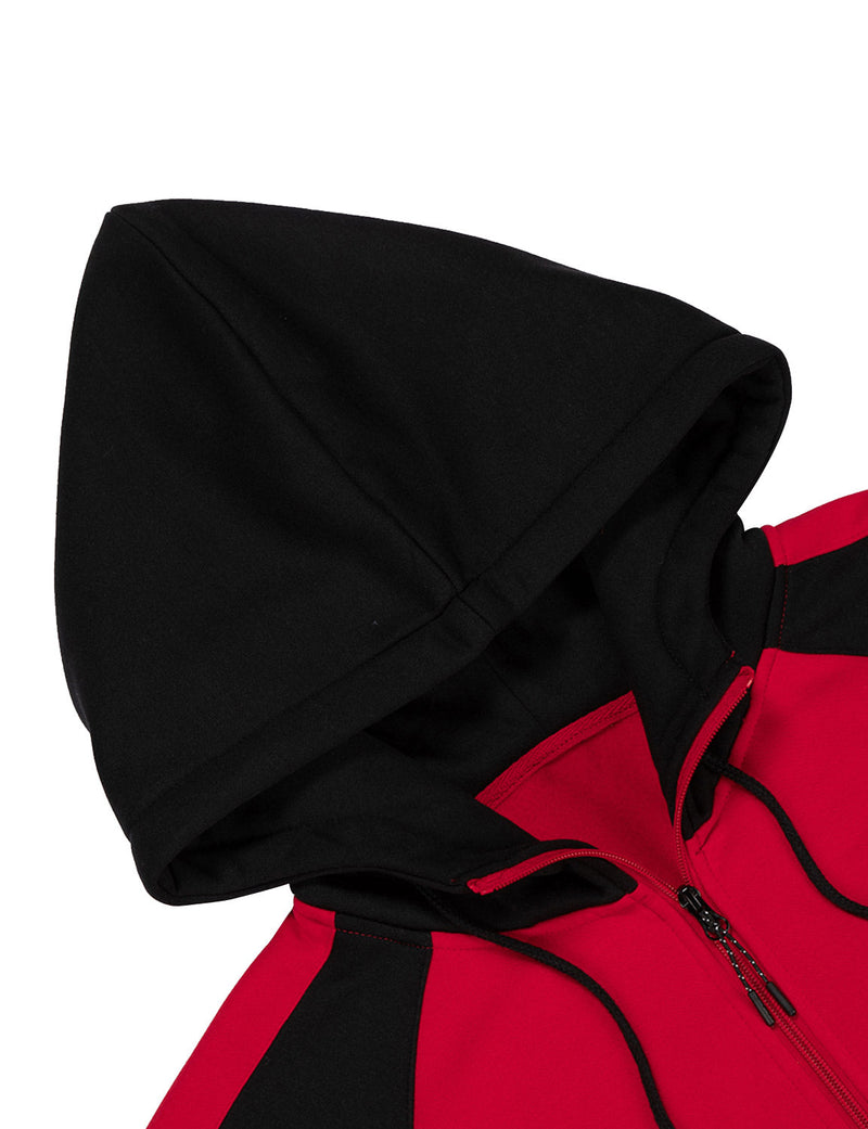 Men's Color Block Long Sleeve Casual Fall Winter Full-Zip Hoodie Zip Sweatshirt