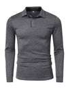 Men's Casual Solid Color Long Sleeve Polo Shirt