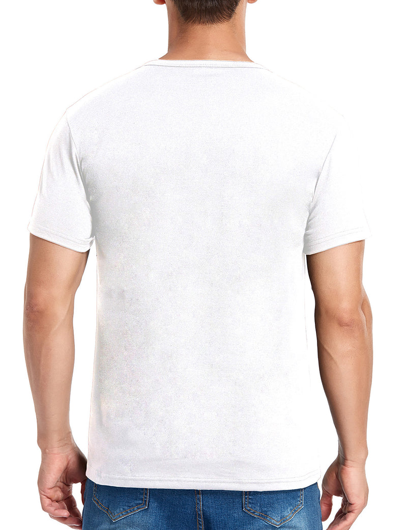 Men's Casual Solid Color Short Sleeve Henley T-shirt