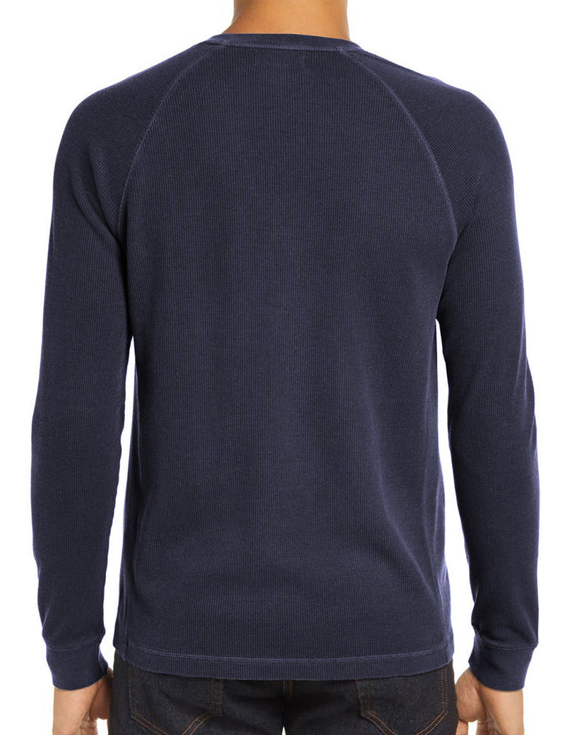 Men's  Solid Color Henry Collar Long Sleeve Casual T-Shirt