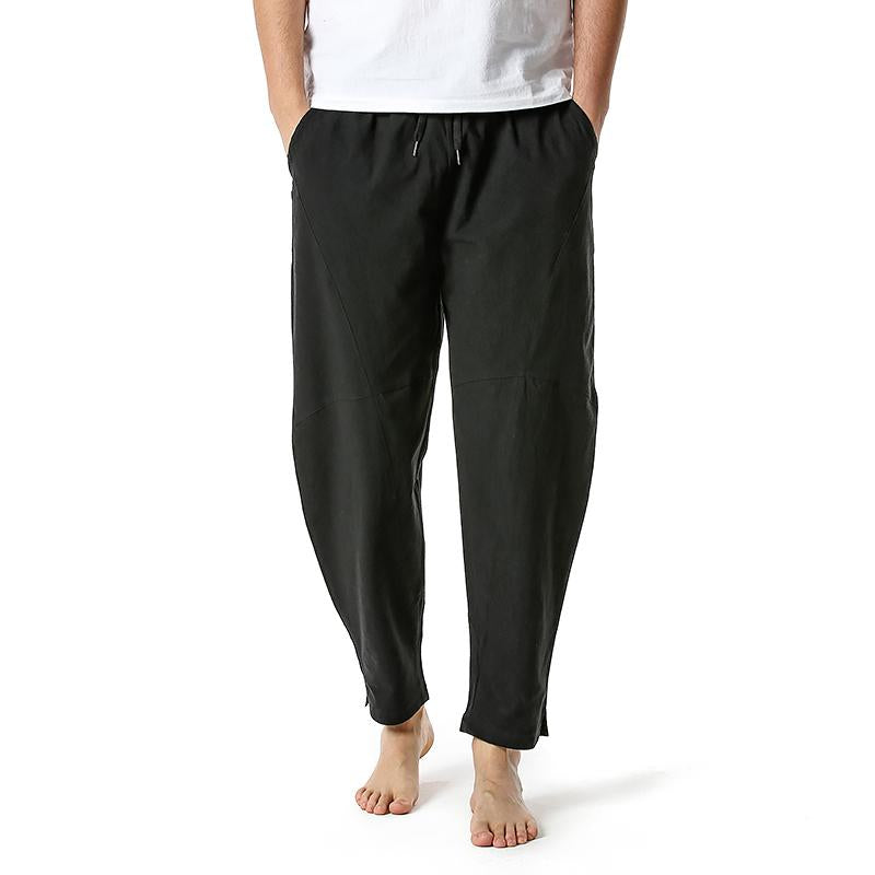 Men's Cotton Loose Casual Lightweight Elastic Waist Pants