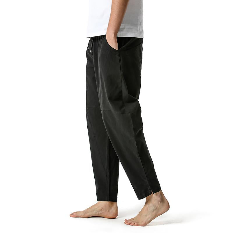 Men's Cotton Loose Casual Lightweight Elastic Waist Pants