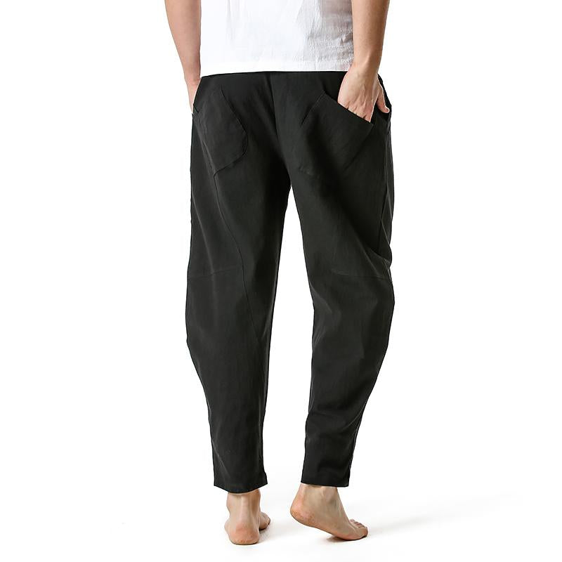 Men's Cotton Loose Casual Lightweight Elastic Waist Pants