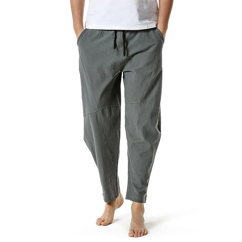 Men's Cotton Loose Casual Lightweight Elastic Waist Pants